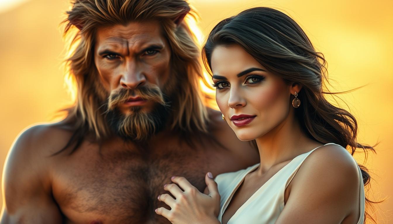 Löwe Mann mit Steinbock Frau